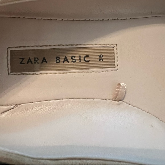 •ZARA• beige and black faux suede pointed cap toe SIZE 36• US 6 - Picture 8 of 13